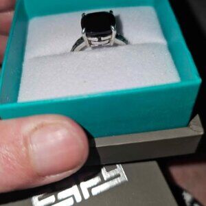 Effy Sterling Silver Ring with Black Onyx – Size 7 – Designer Women's Jewelry